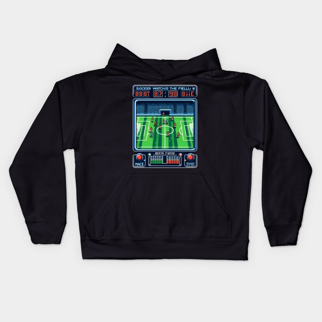 soccer player - pixel soccer player Kids Hoodie by vaporgraphic